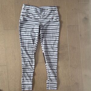 Athleta Black and grey Striped Leggings